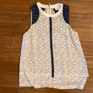 Blue white and pink dotted blouse